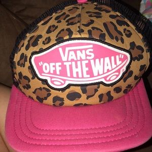 Cute pink, black, and cheetah print vans hat